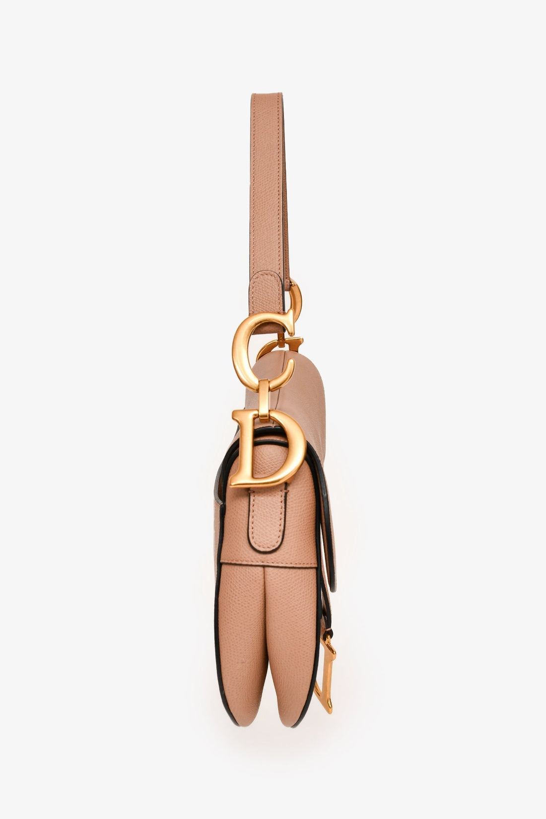 Christian Dior 2019 Warm Taupe Grained Leather Saddle Bag