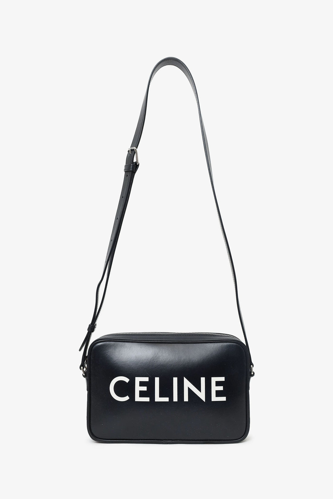 Celine Black Logo Messenger Bag