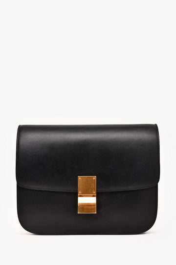 Celine Black Leather Medium Box Crossbody (As Is)