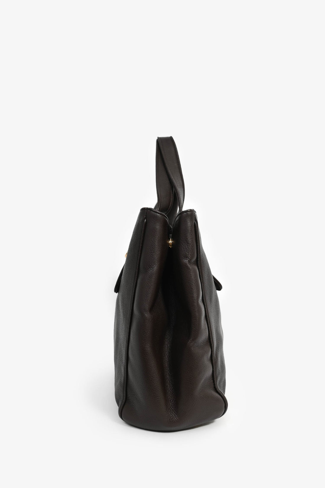 Gucci Chocolate Brown Leather 1973 GG Tote