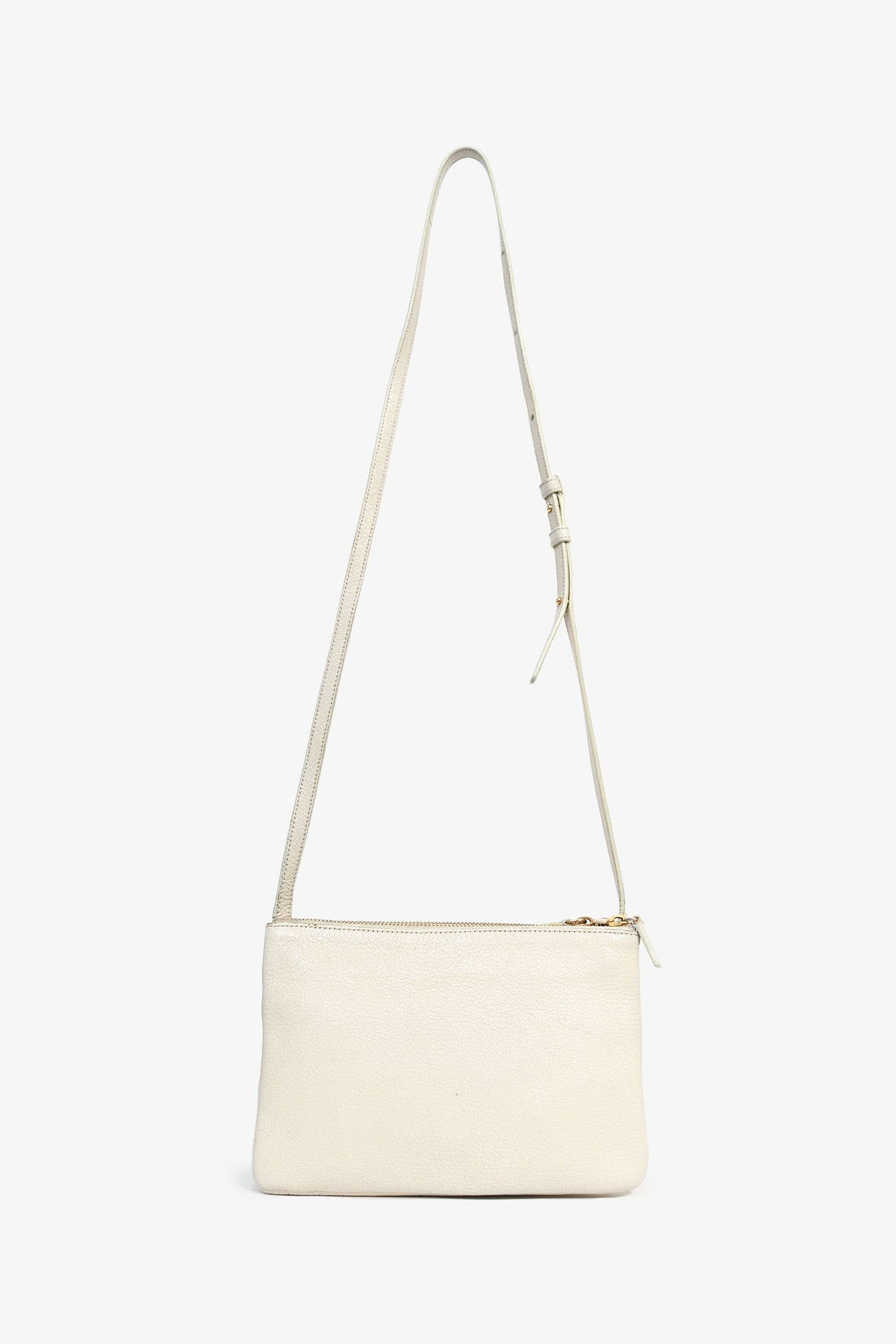 Celine 2015 Cream Grained Leather Small Trio Crossbody Bag