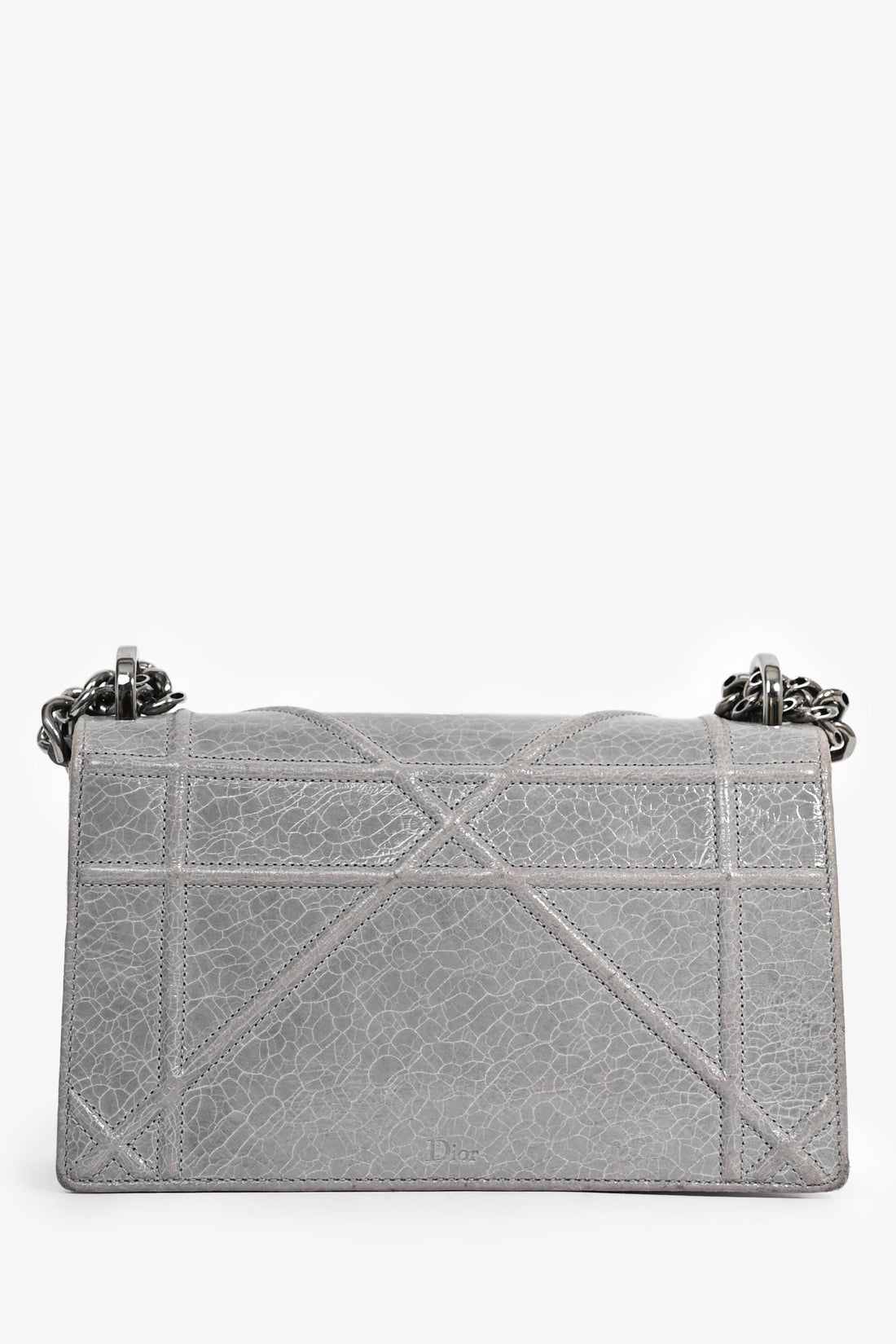 Christian Dior Grey Diorama Small Chain Shoulder Bag