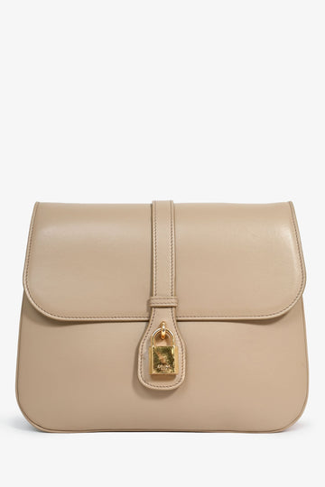 Celine 2022 Beige Leather Medium Tabou Crossbody Bag
