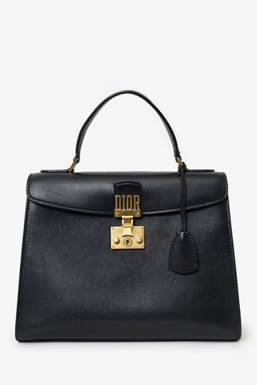 Christian Dior Black Leather Dioraddict Top Handle with Strap