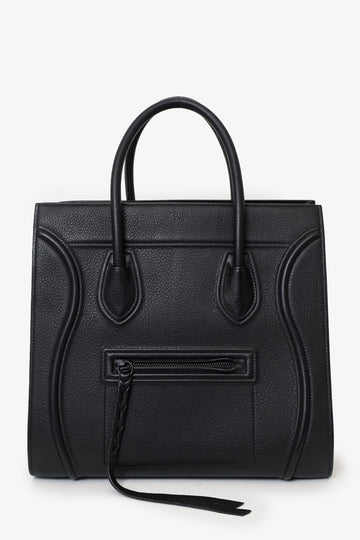 Celine Black Leather Medium Phantom Luggage Bag