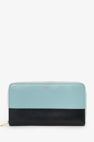 Celine Blue/Black Leather Continental Wallet (As Is)