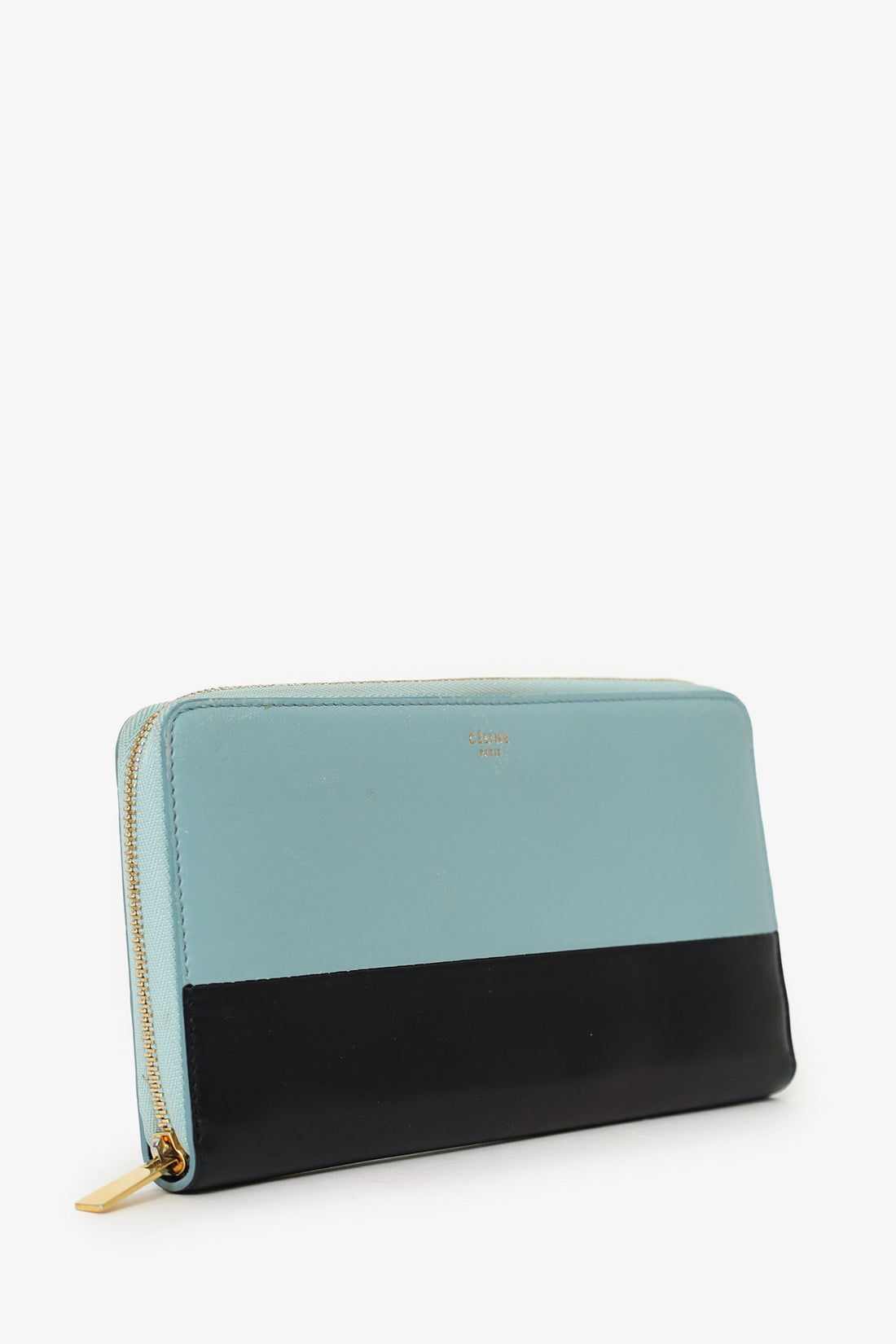 Celine Blue/Black Leather Continental Wallet (As Is)