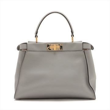 Fendi Peekaboo Regular 2-Way Bag in Grey with Tortoiseshell Accents