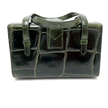 CELINE Handbag leather green Croco embossed Handbag Women New 1:1