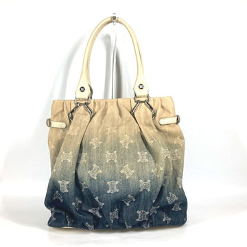 CELINE Tote Bag Leather / canvas white Macadam logo denim gradation Women New 1:1