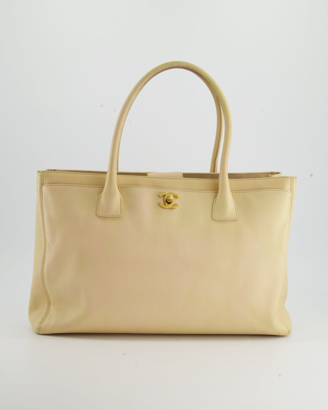 Top Quality Chanel  Beige Executive Tote Bag in Leather with 24K Gold Hardware