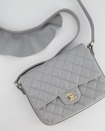 Top Quality Chanel Wave Strap Bag In Dove Grey Lambskin with Champagne Gold Hardware