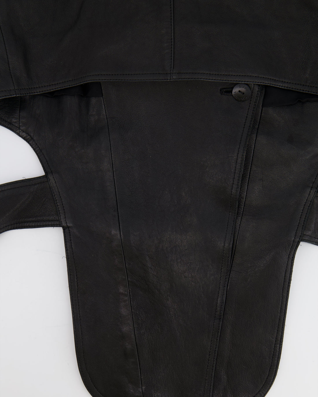 Top Quality Chanel 12P Black Asymmetric Lambskin Leather Gilet with Belt Size FR 36 (UK 8) RRP ¬£5,500
