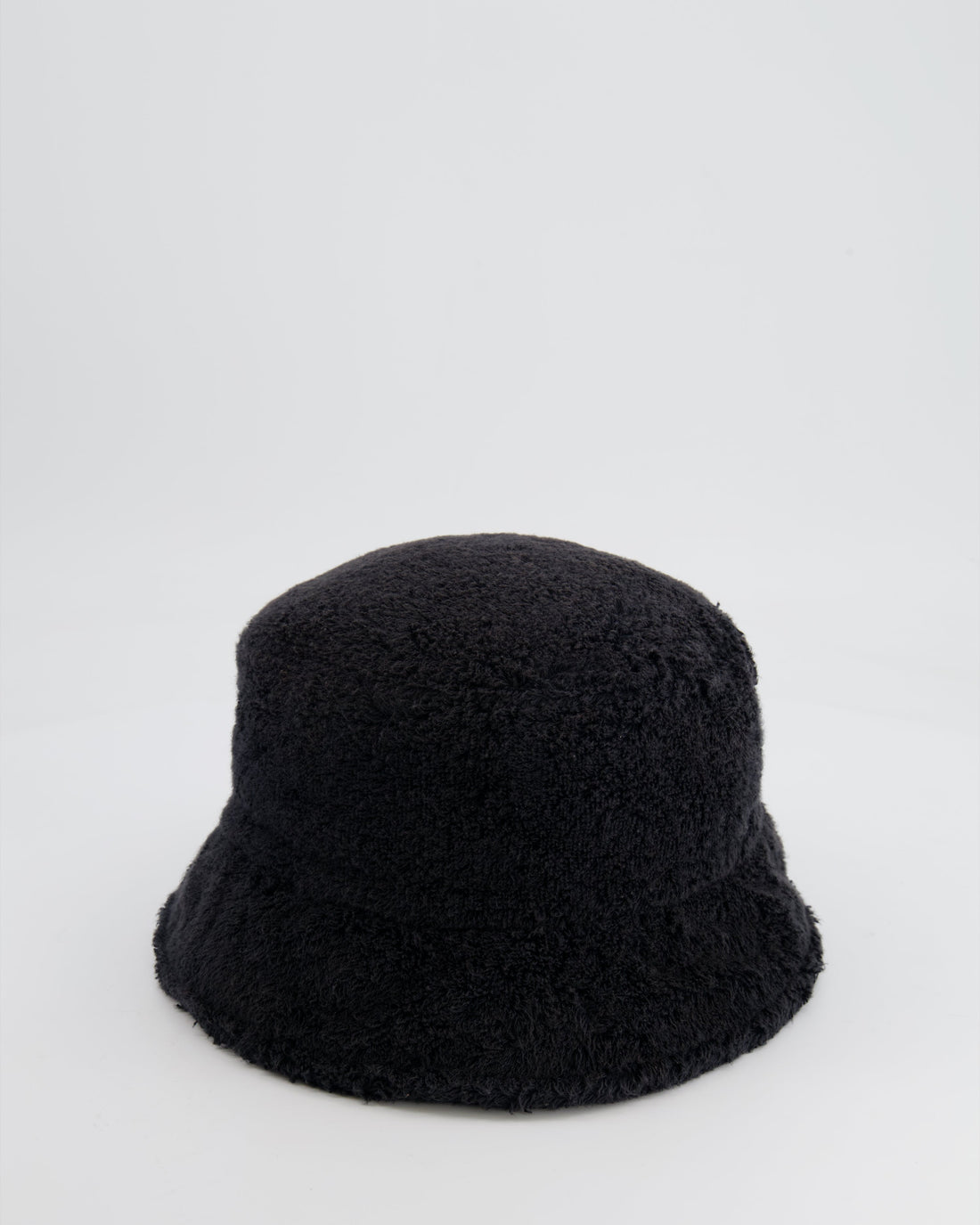Top Quality Chanel Black Terry Towelling Bucket Hat with CC Logo Size L