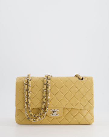 Top Quality Chanel  Beige Classic Medium Double Flap Bag in Lambskin Leather with Silver Hardware