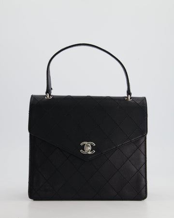 Top Quality Chanel  Black Top Handle Bag in Caviar Leather with Silver Hardware