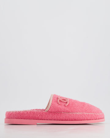 Top Quality Chanel Pink Towel Slippers with White CC Logo Size EU 41.5