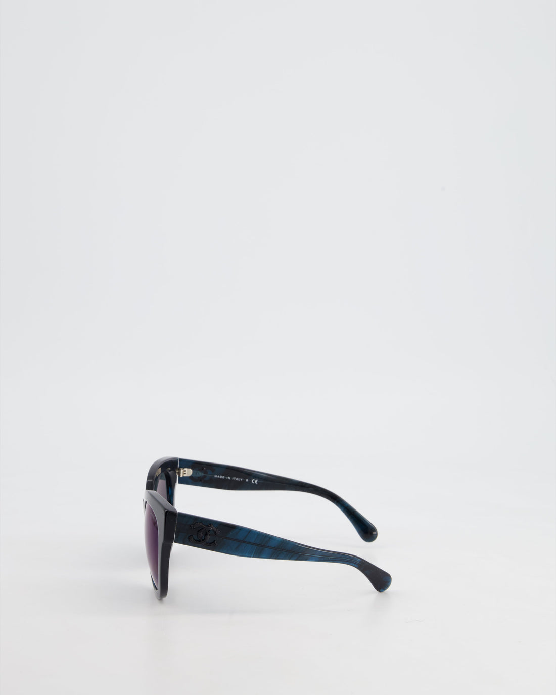 Top Quality Chanel Square Black, Navy Sunglasses with Black CC Detail