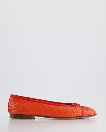 Top Quality Chanel Coral Python CC Ballet Pumps Size EU 38 C