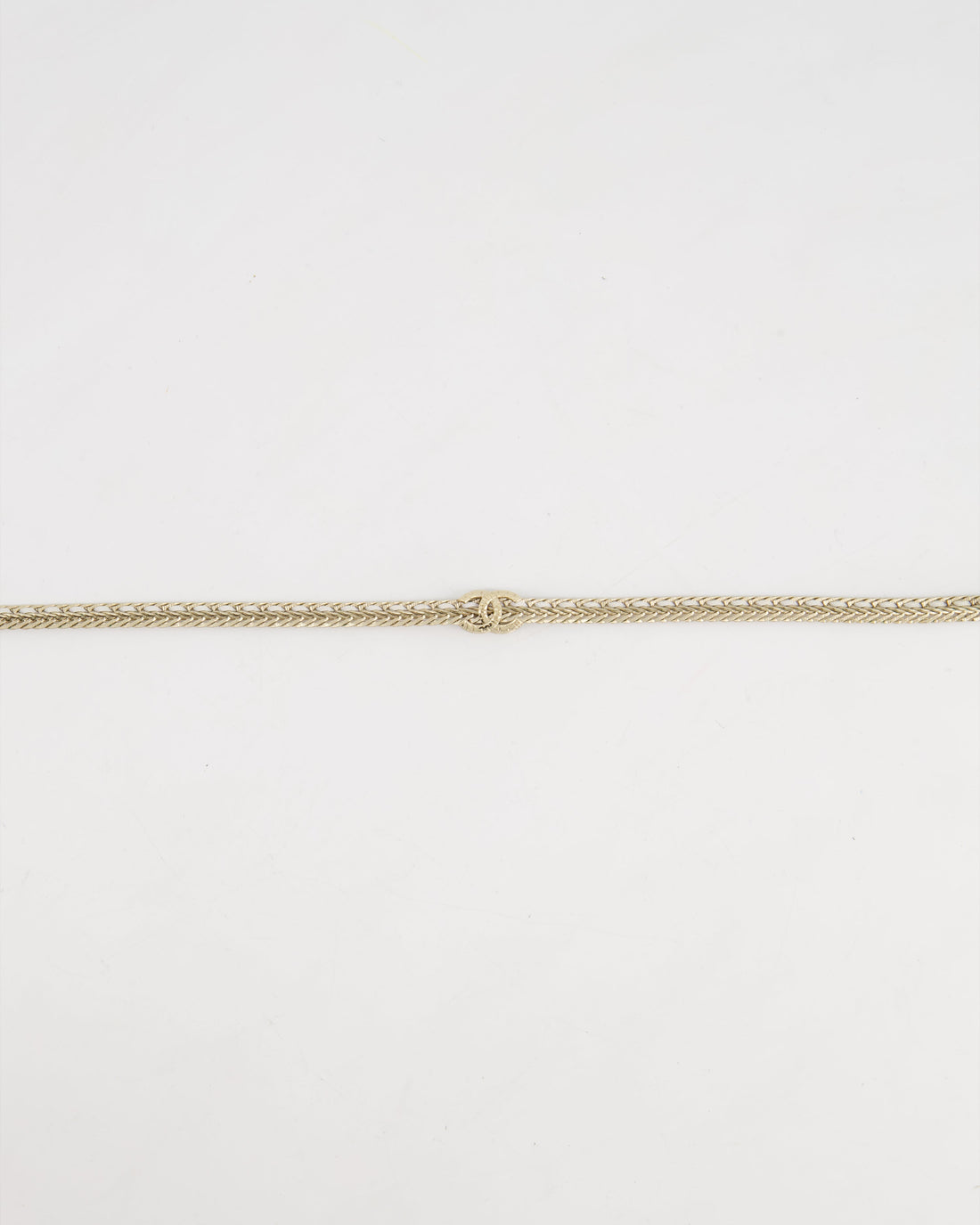 *HOT* Top Quality Chanel Chain Choker Necklace in Champagne Gold with Crystal CC Logo