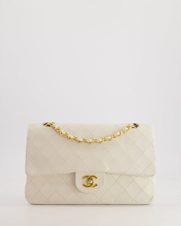 *FIRE PRICE* Top Quality Chanel  White Medium Classic Double Flap Bag in Lambskin Leather with 24K Gold Hardware