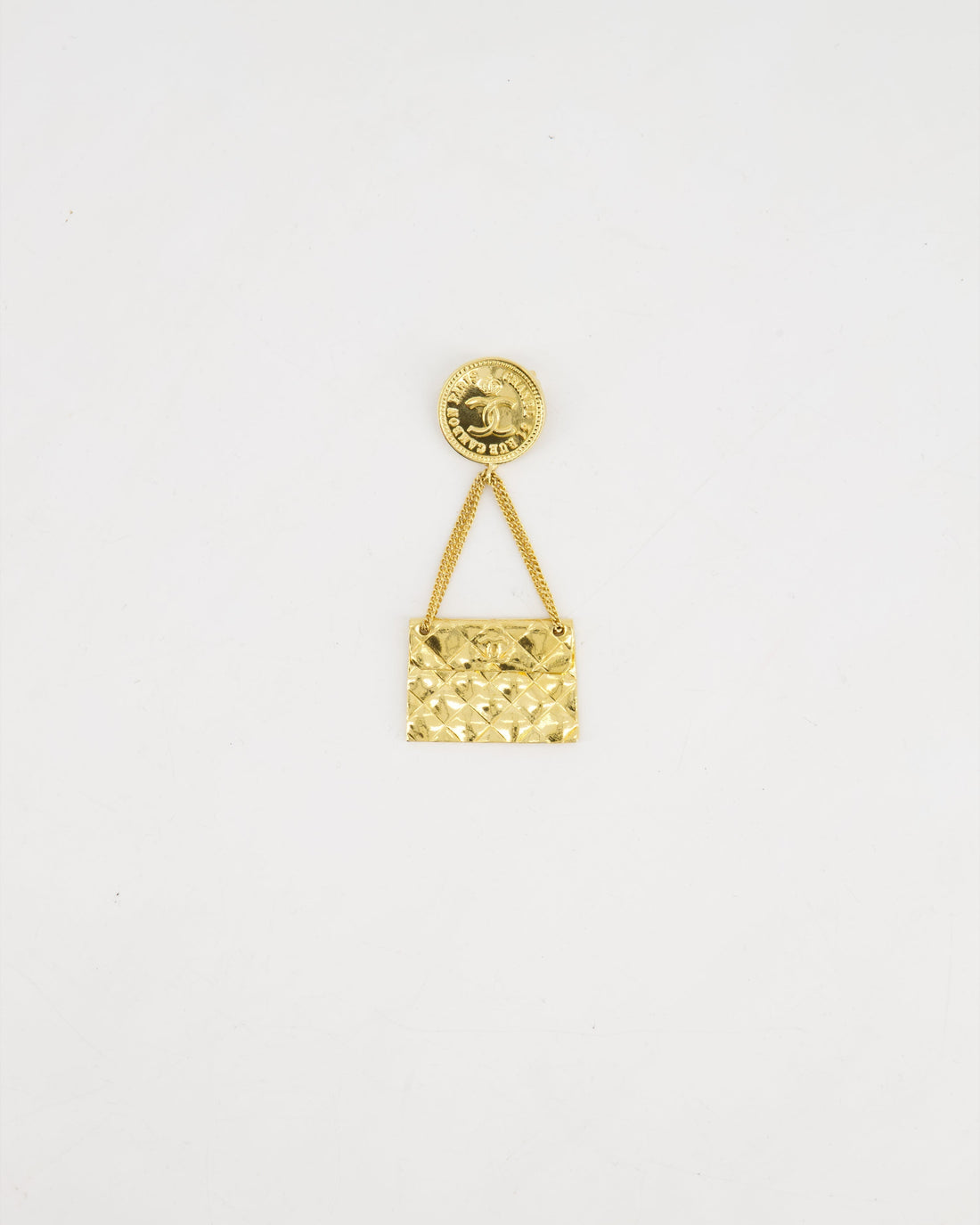 Top Quality Chanel 24 K Gold plated Brooch Pin With CC Detail