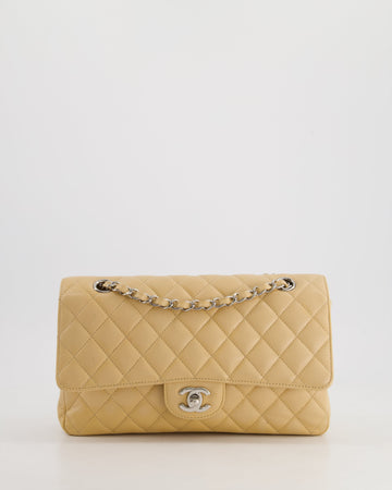 *FIRE PRICE* Top Quality Chanel Beige Medium Classic Double Flap in Caviar Leather with Silver Hardware