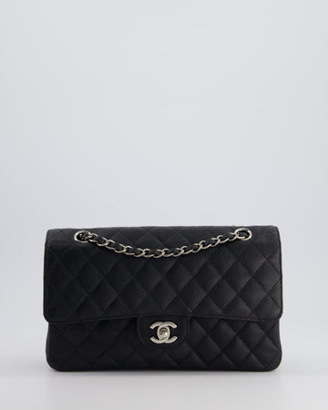 *HOT* Top Quality Chanel Medium Black Classic Double Flap Bag in Caviar Leather with Silver Hardware