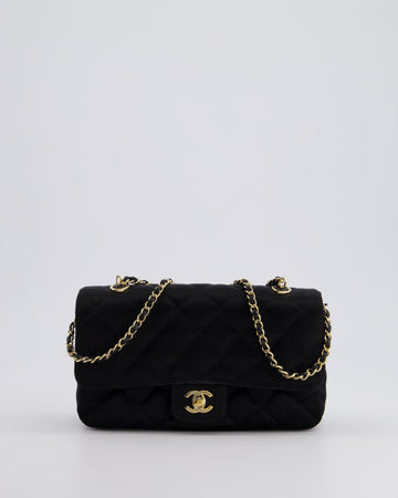 *HOT* Top Quality Chanel Satin Black Single Mini Flap Bag with Champagne Gold Hardware
