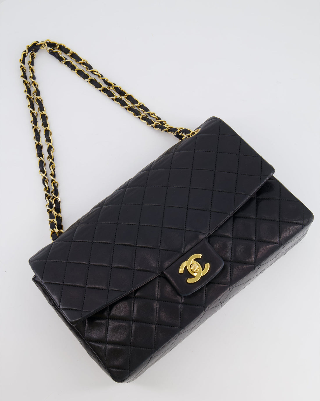 Top Quality Chanel  Black Medium Classic Single Flap Bag in Lambskin Leather with 24K Gold Hardware