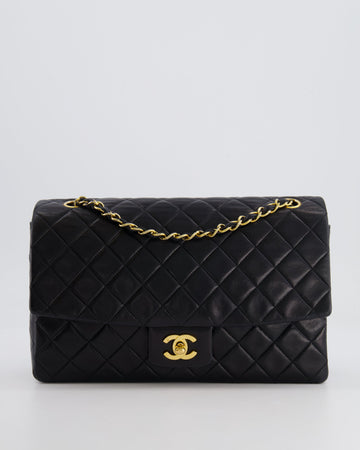 Top Quality Chanel  Black Medium Classic Single Flap Bag in Lambskin Leather with 24K Gold Hardware