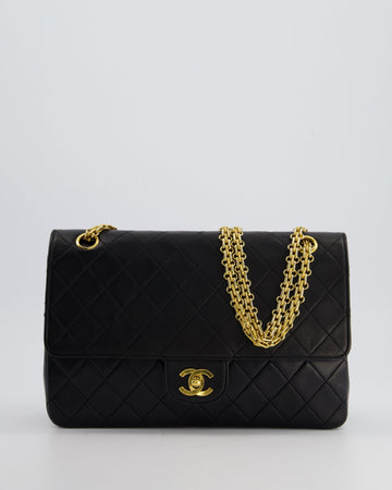 Top Quality Chanel Black  Medium Lambskin Classic Flap with Stitched Edge and 24K Gold Hardware