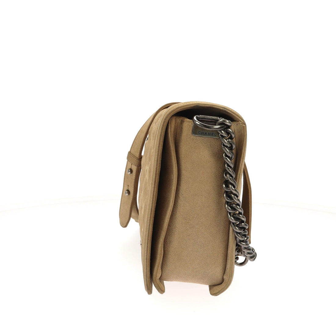 Top Quality Chanel Boy Shoulder Bag in Beige Suede