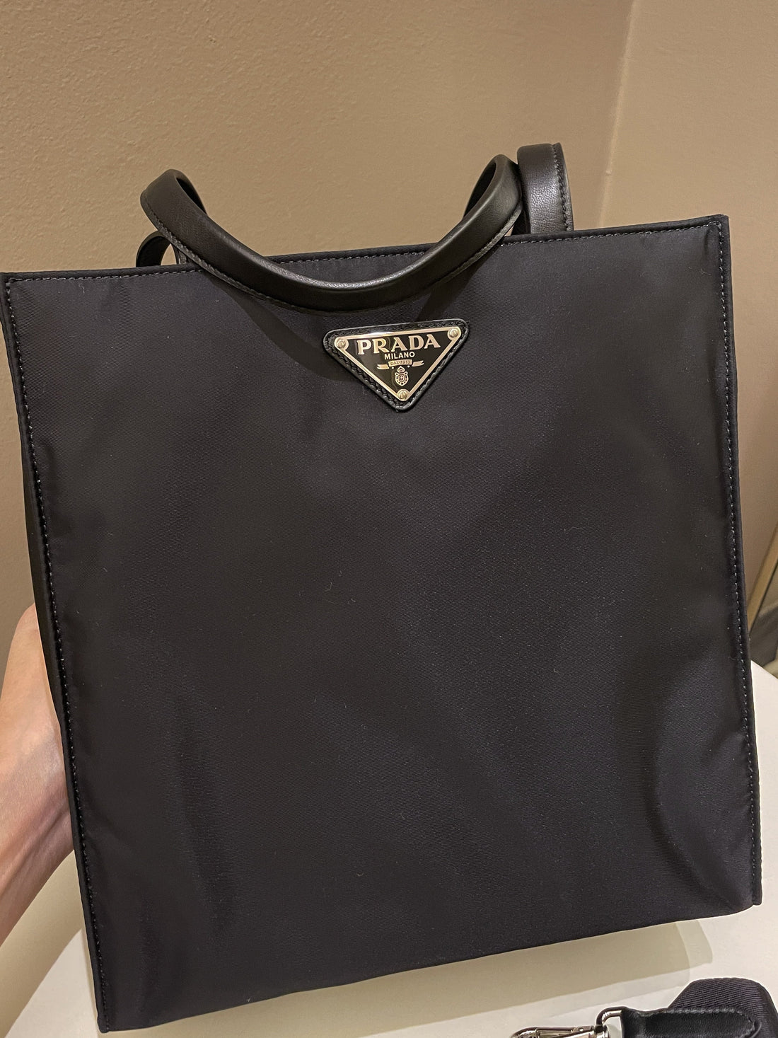 Prada Padded Two Way Shopper Tote Black Nylon