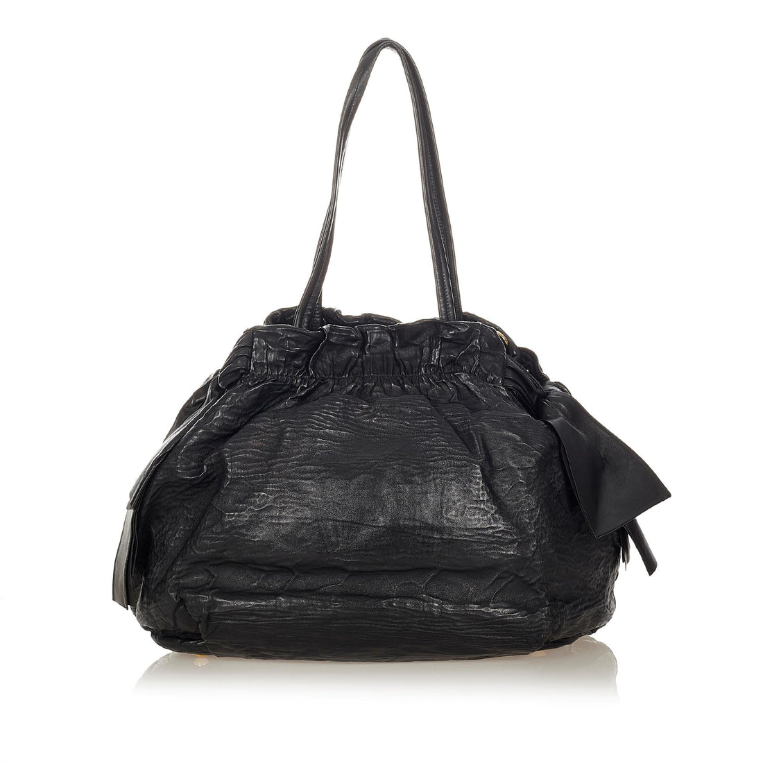 Prada Bow Lambskin Leather Satchel (SHG-GiuUZ2)