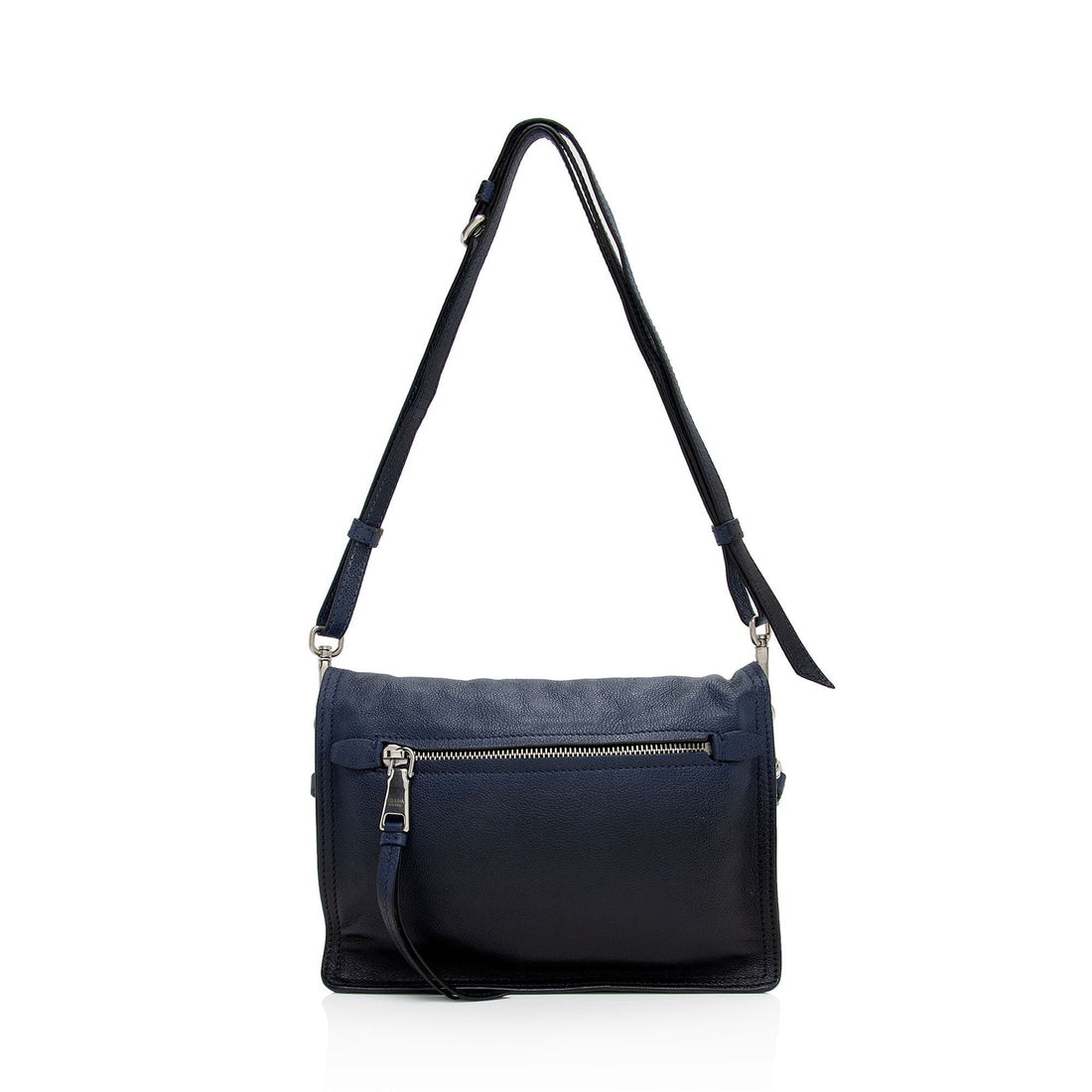 Prada Ombre Glace Calf Etiquette Flap Messenger Bag (SHF-JvIrDt)