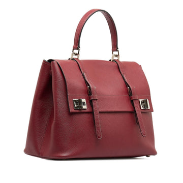 Prada Saffiano Double Turnlock Satchel (SHG-Lv5SQ0)