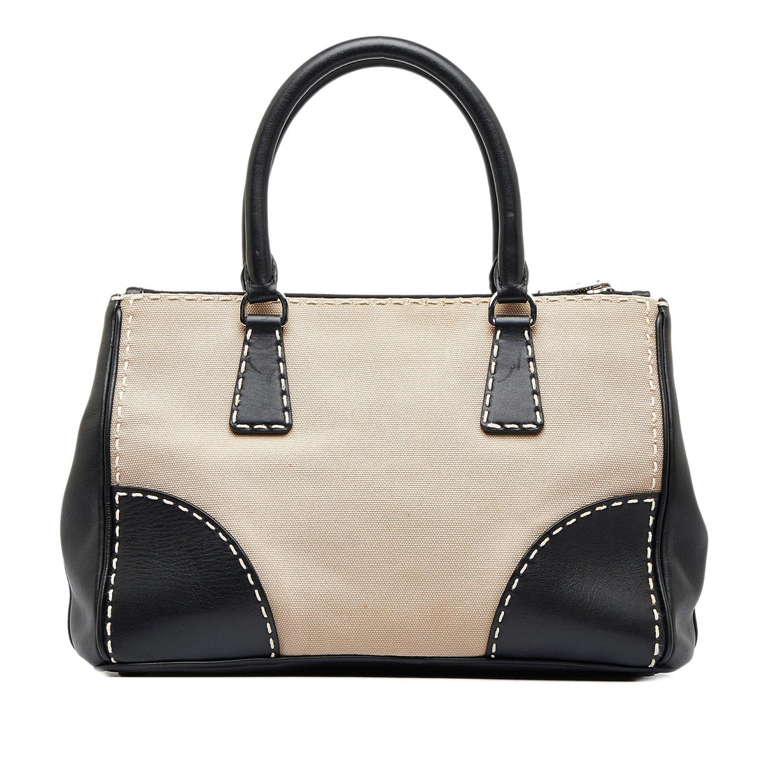 Prada Small City Calf Hand Stitched Galleria Double Zip (SHG-8e9XNd)