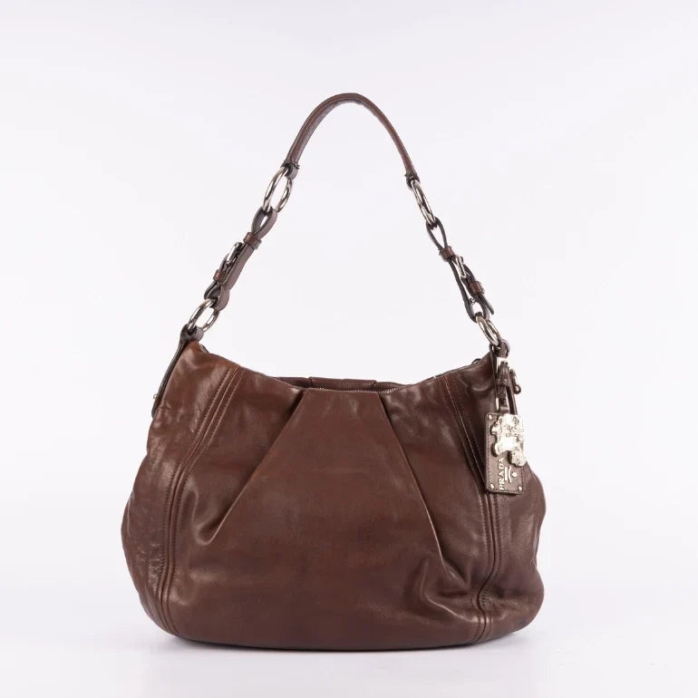 Prada Vitello Daino Bruciato Hobo Bag