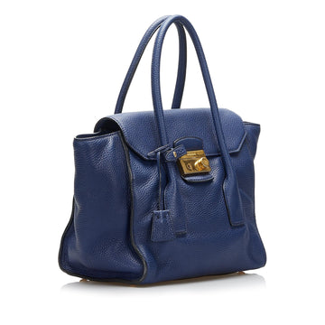 Prada Vitello Daino Sound Lock Satchel (SHG-GPwQEl)