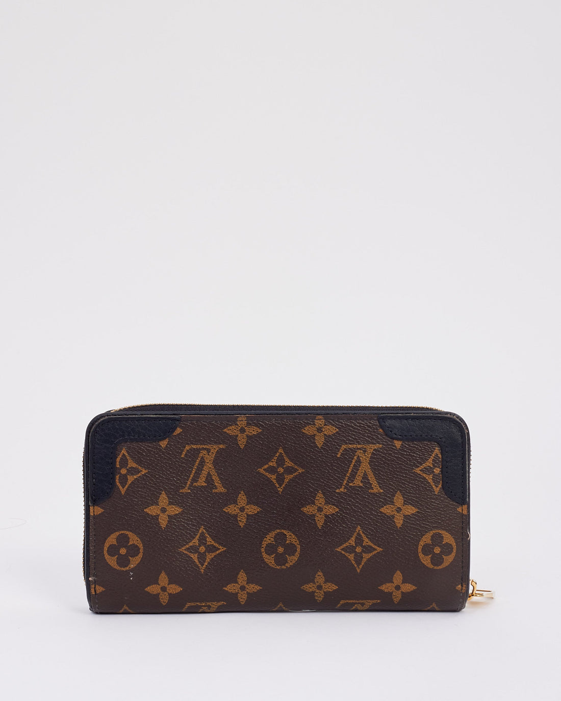 Louis Vuitton Black Monogram Canvas Retiro Zippy Wallet