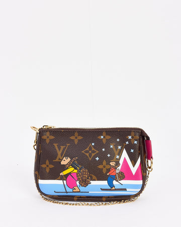 Louis Vuitton Monogram Canvas Christmas Bear Mini Pochette Accessoires