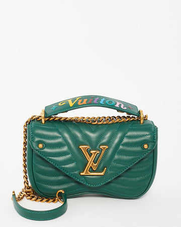 Louis Vuitton Emerald Green Leather New 1:1 Replca Wave Chain PM