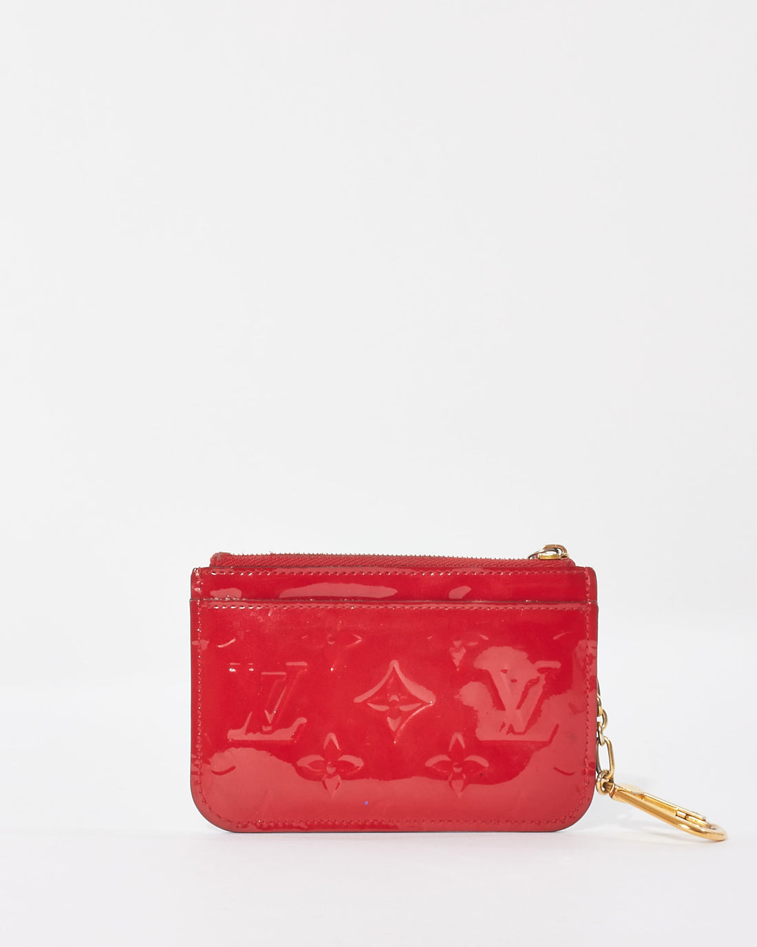 Louis Vuitton Red Monogram Vernis Leather Key Ring Pouch
