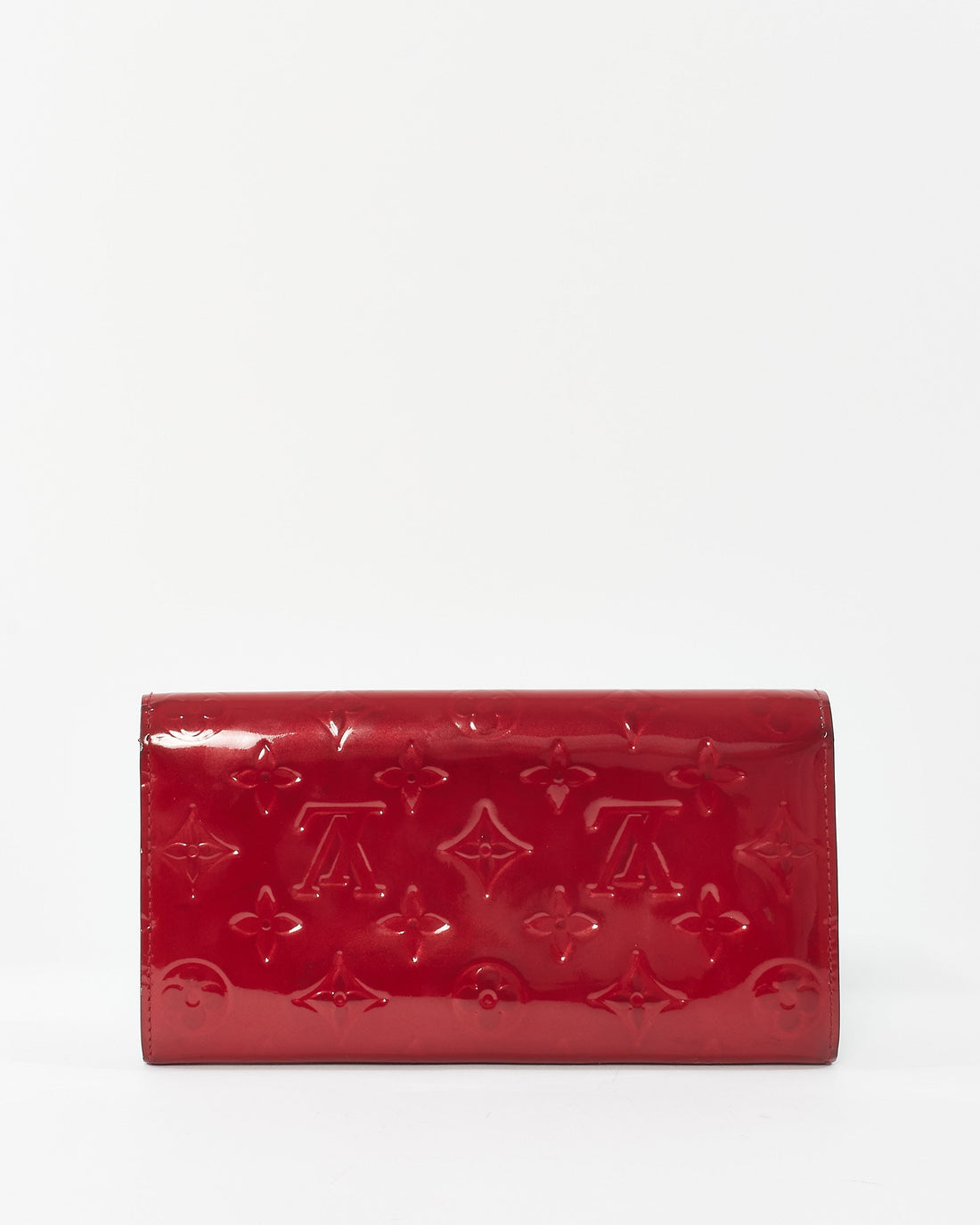 Louis Vuitton Red Monogram Vernis Patent Leather Sarah Wallet