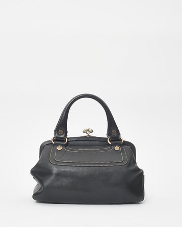 Celine New 1:1 Black Leather Top Handle Bag
