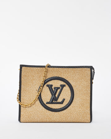 Louis Vuitton Beige and Black Raffia Toiletry Pouch 26 on Chain