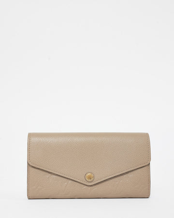 Louis Vuitton Monogram Taupe (Turtledove) Empreinte Leather Sarah Wallet