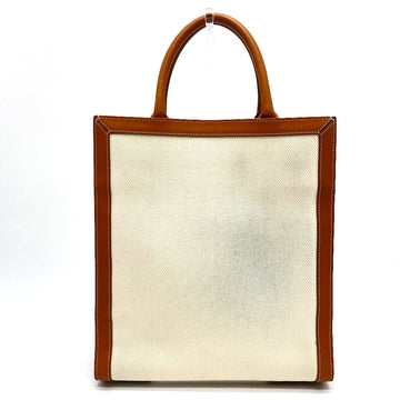 CELINE Shoulder Bag 192082BNZ.02NT Leather / canvas Natural x tongue Bar Tikal Hippo Small Women Secondhand
