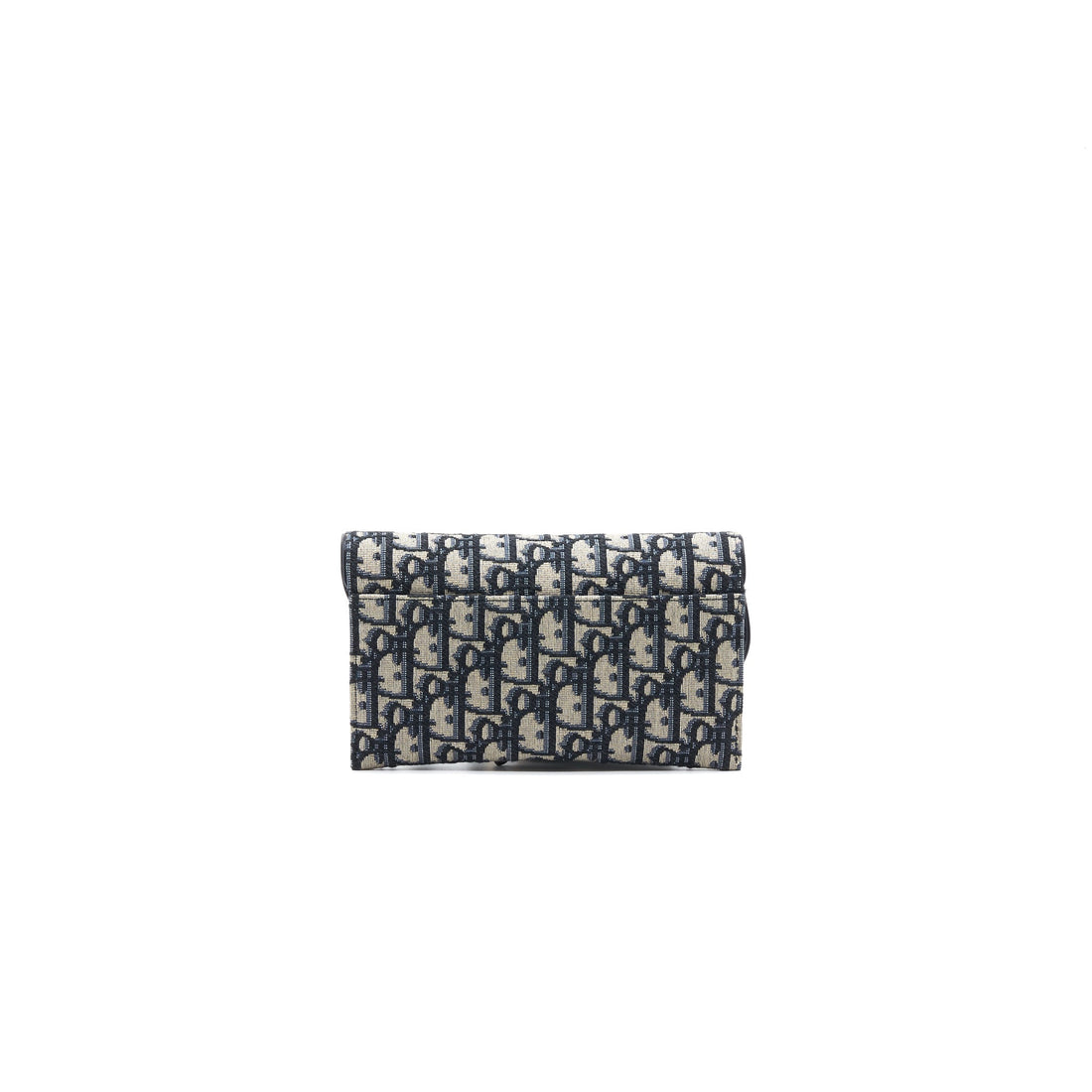 Top quality Dior Saddle Wallet with Chain Blue Oblique Jacquard